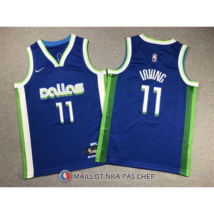 Maillot Enfant Dallas Mavericks Kyrie Irving NO 11 Ville 2022-23 Bleu